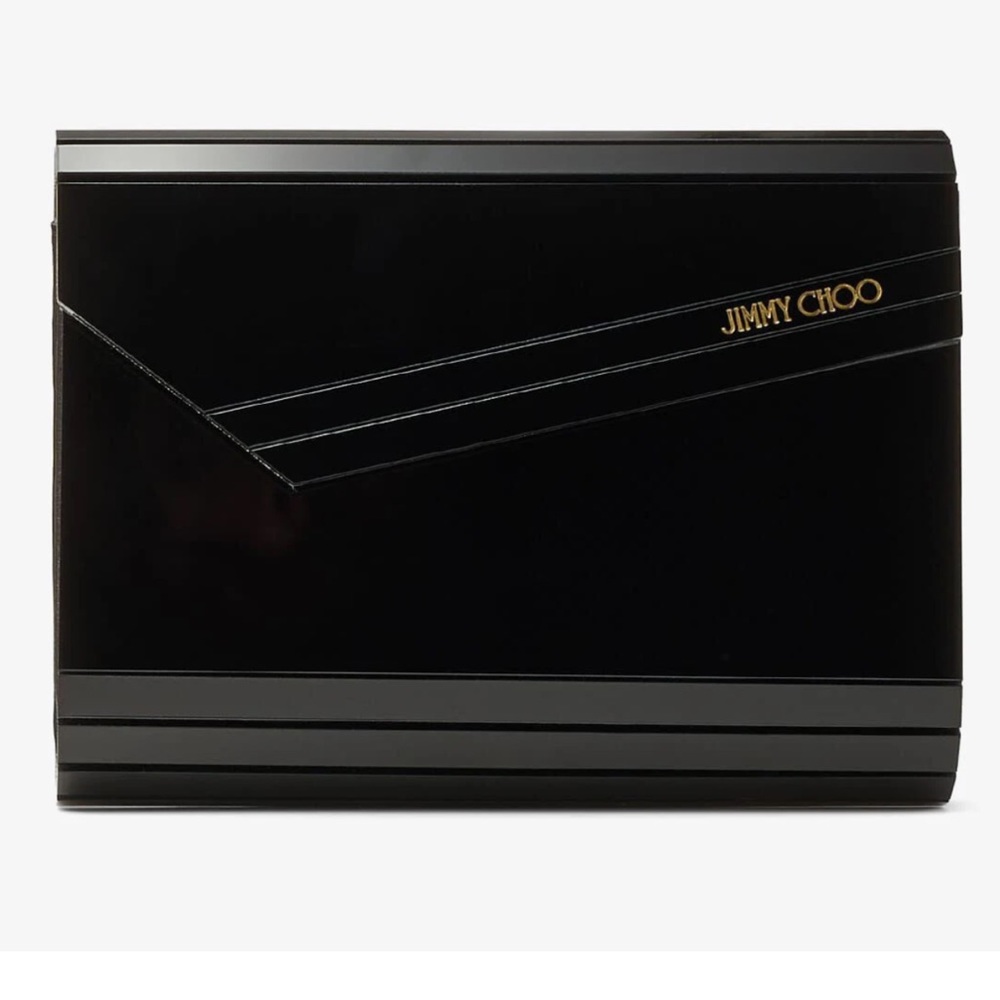 JIMMY CHOO candy black acrylic clutch bag